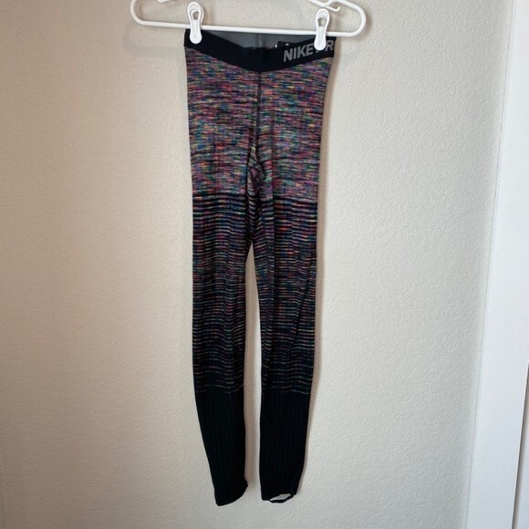 Nike Pro Hyperwarm Rainbow Multicolor High Waist Leggings - Size XS - EUC - Picture 2 of 7